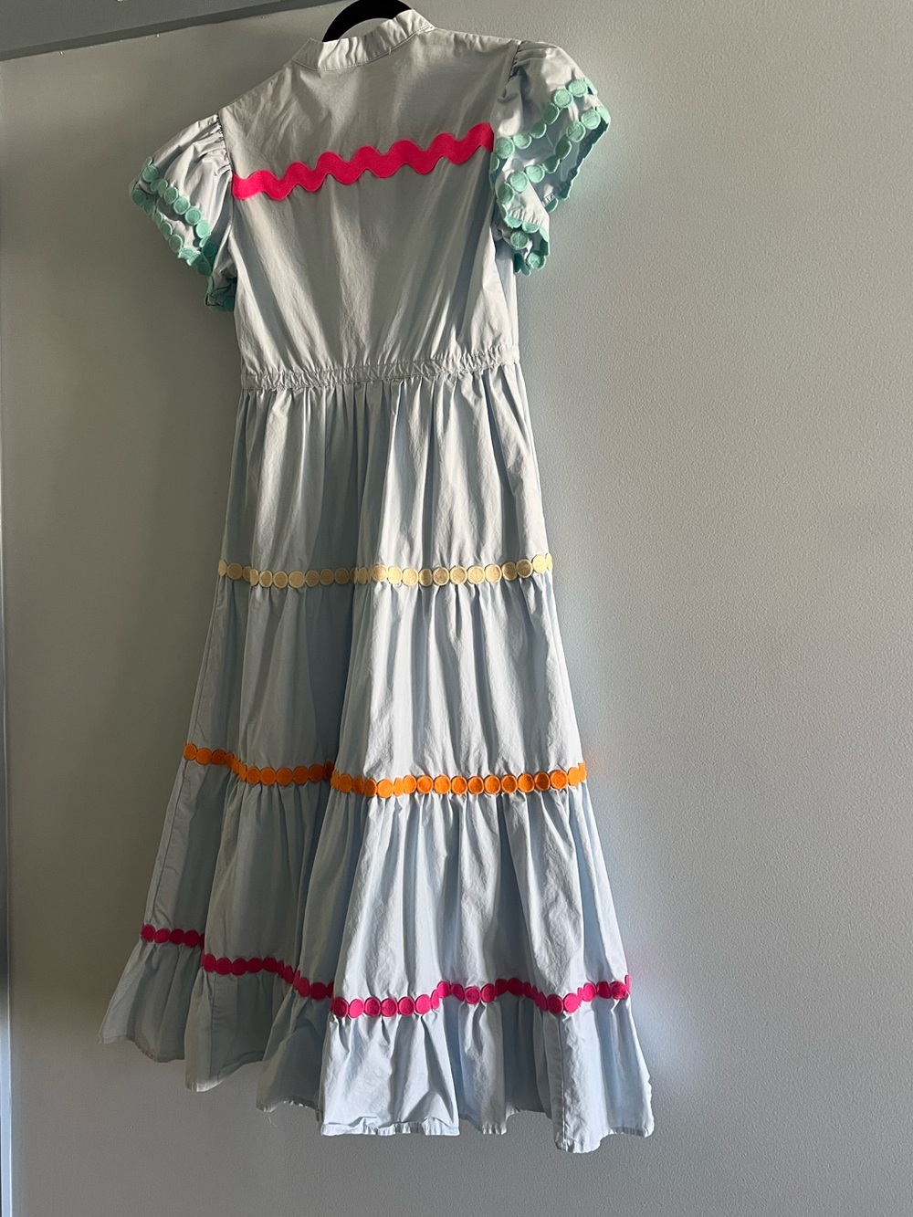 CeliaB Light Blue Button-Front Ric Rac Dress - Picture 3 of 4